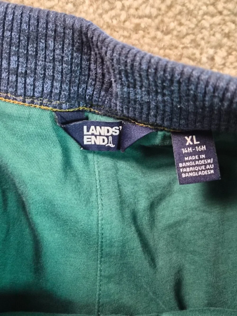 Lands End Boys XL 14H / 16H Blue Jeans Lined Pant Winter Cold Weather Fall G026